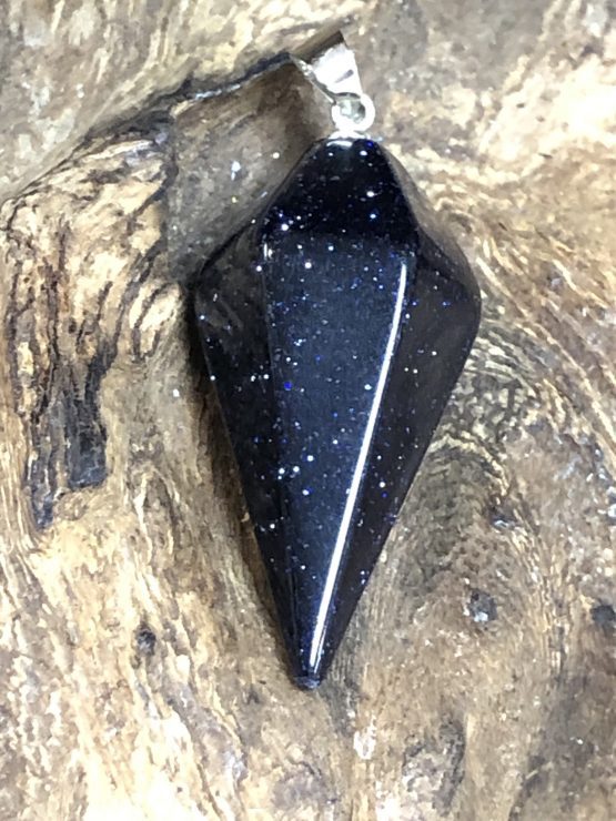 Pendulum Gemstone necklace Blue Goldstone - Image 2