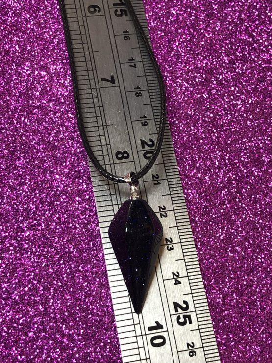 Pendulum Gemstone necklace Blue Goldstone - Image 5