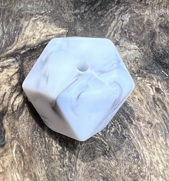 Silicone Beads Hexagonal Marble Greype