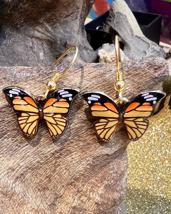 Butterfly earrings Yellow