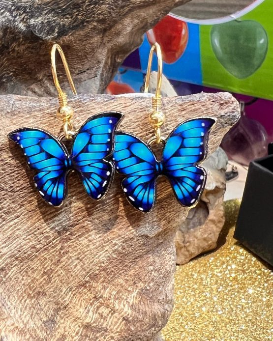 Butterfly earrings blue