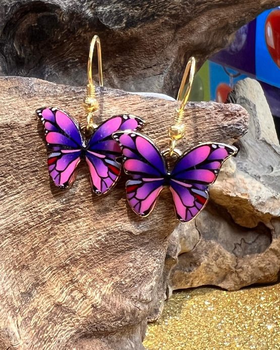 Butterfly earrings Purple