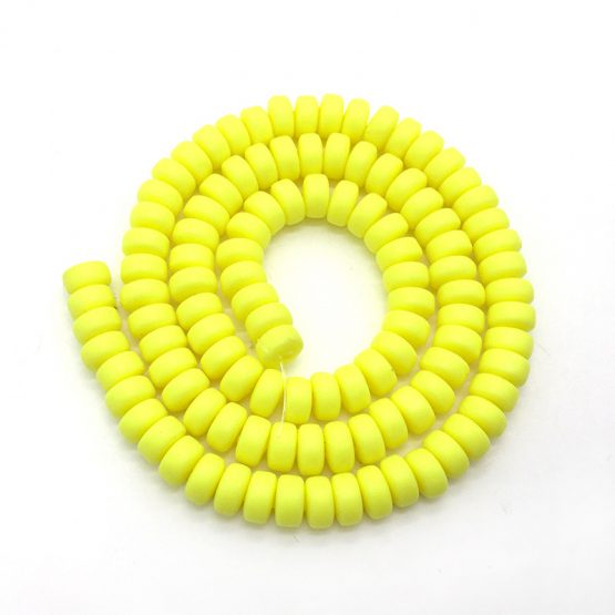 Polymer clay Abucus beads neon yellow