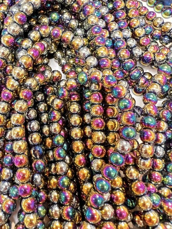 Hematite Rainbow round beads