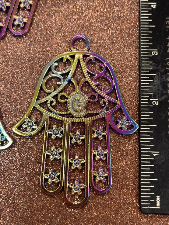 (CH) Hamsa Electroplated pendant - Image 3