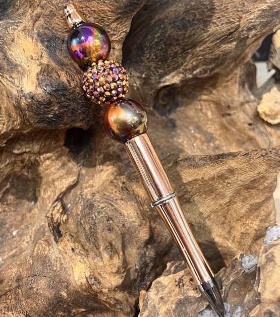 Beaded Pen Bronze sparkle - Image 2