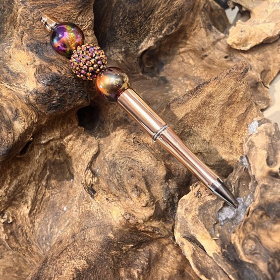 Beaded Pen Bronze sparkle