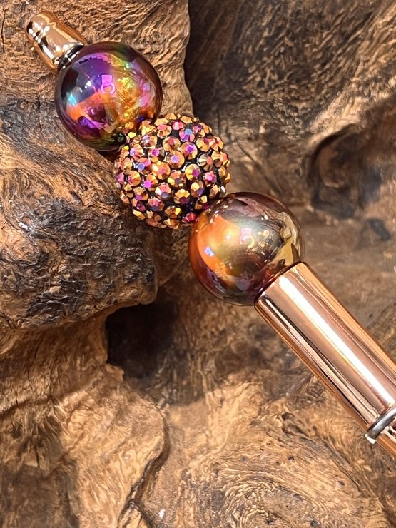 Beaded Pen Bronze sparkle - Image 3