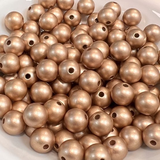Two Tone Metallic Matt beads Caramel