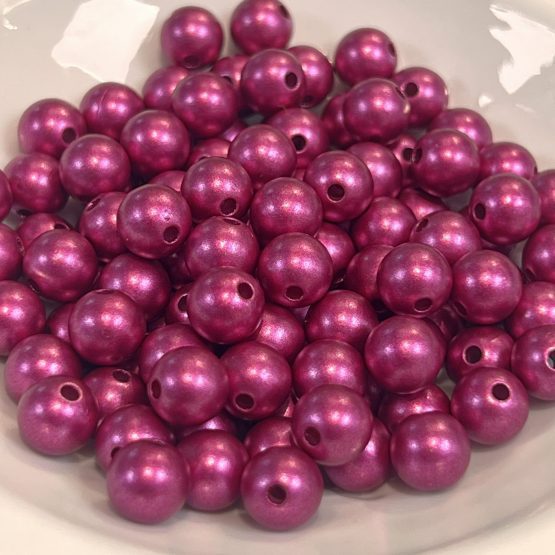 Two Tone Metallic Matt beads Berry
