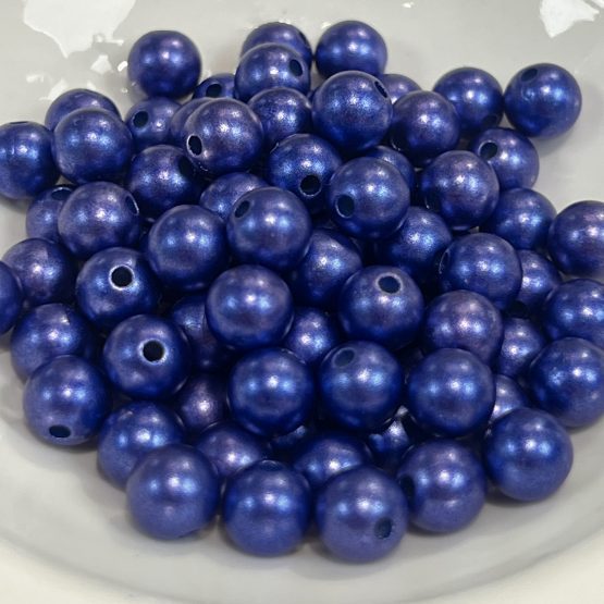 Two Tone Metallic Matt beads Navy