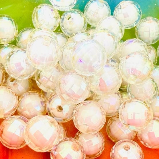 (404) 5 x 16mm white double layer disco beads
