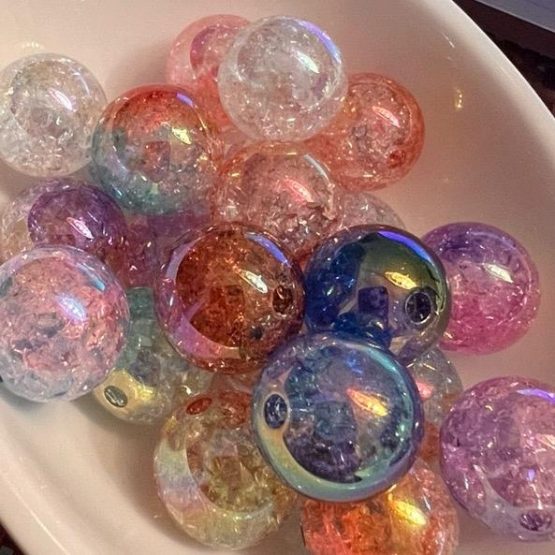 (BP109) 5 x 16mm crackle galaxy Beads
