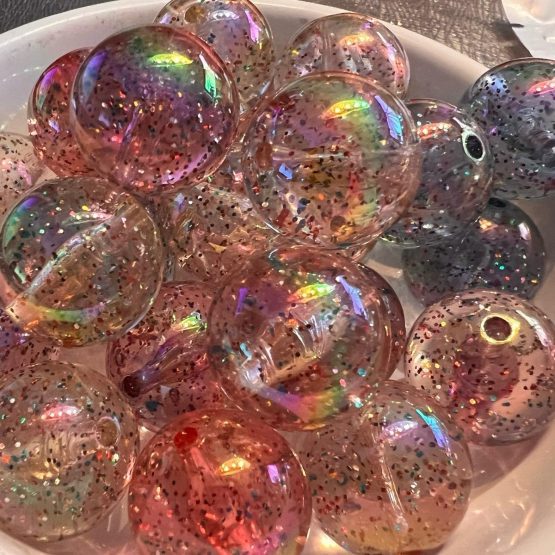 (BP136) 5 x 20mm Glitter Beads