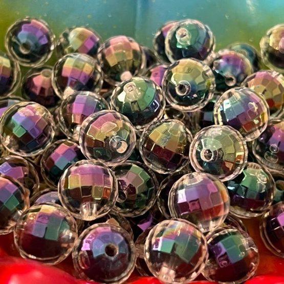 (BP146) 5 x Double Layer Galaxy Disco Beads