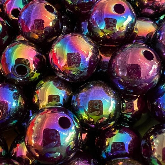 (BP157) 5 x 16mm Galaxy glitter Beads