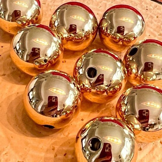 (BP162) 5 x metallic gold beads