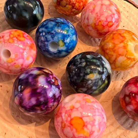 (BP163) 5 x 20mm speckled beads