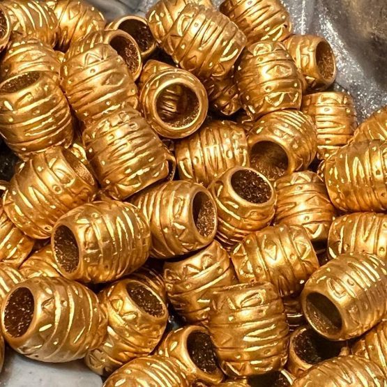 (BP173) 10 x 12mm Gold barrel beads