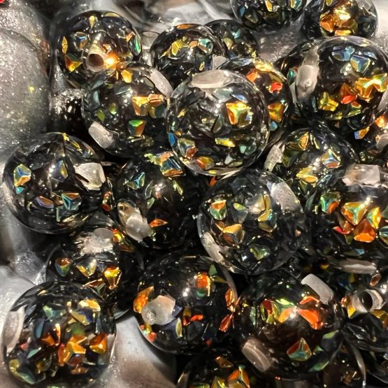 (BP178) 16mm gold flake beads