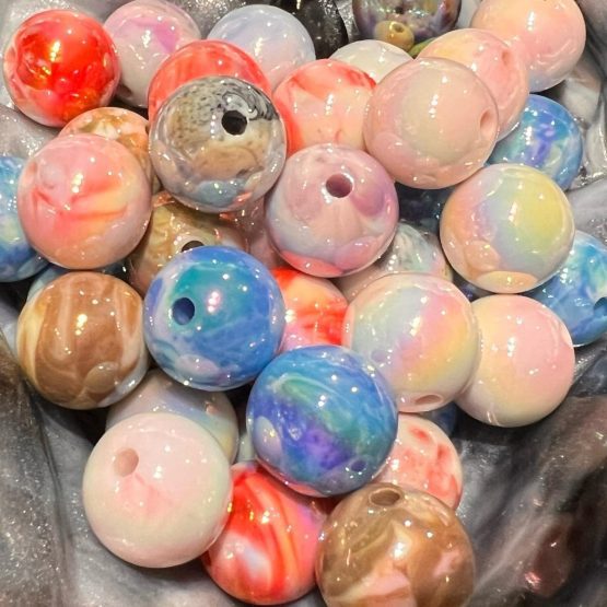 (BP179) 5 x 16mm Marbled beads