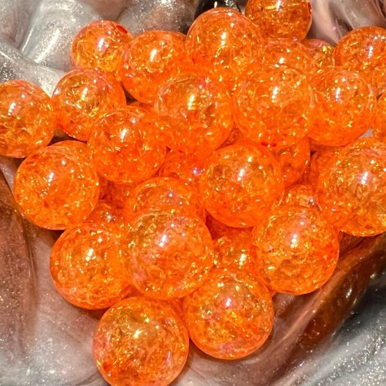 (BP180) 5 x 16mm orange crackle beads