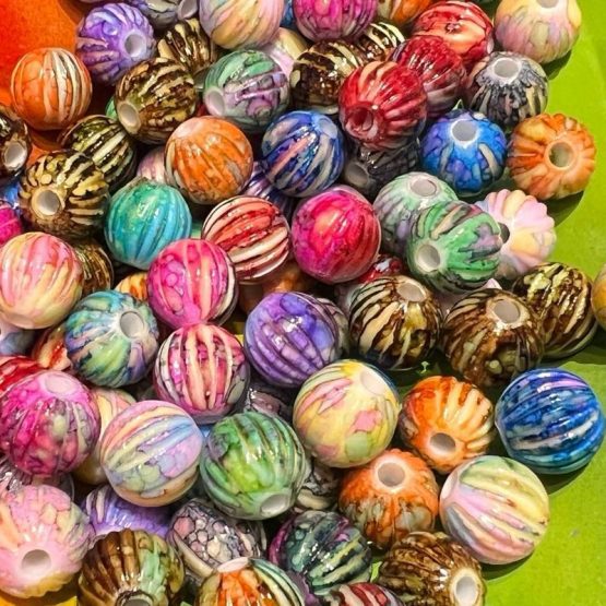 (BP187) 10 x 10mm Speckled pumpkin beads