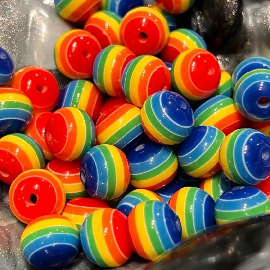 (BP193) 15 x 12mm Rainbow beads