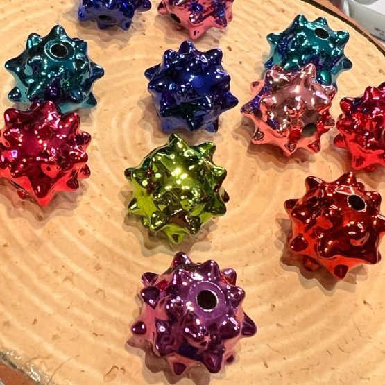 (BP214) 10 x metallic atom beads