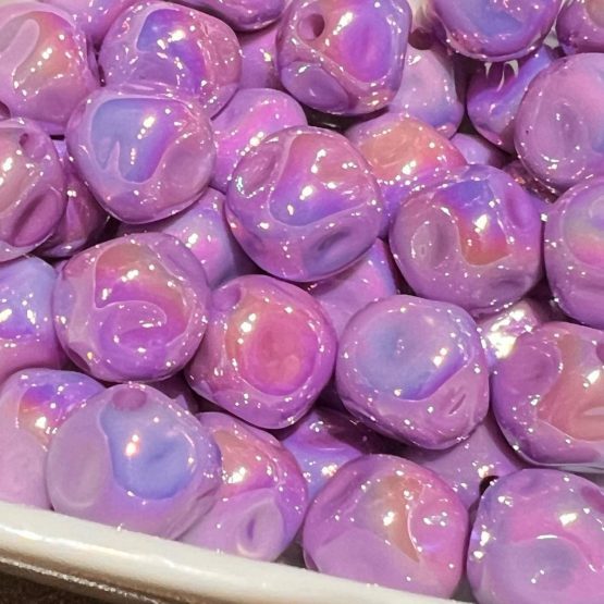 (BP222) 5 x 16mm purple irregular beads