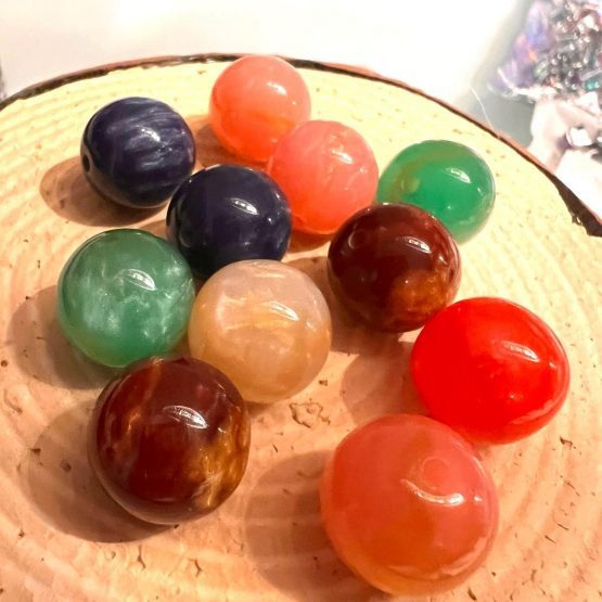 (BP227) 5 x 18mm shimmer marbled beads
