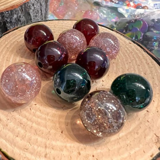 (BP232) 6 x 18mm glitter beads