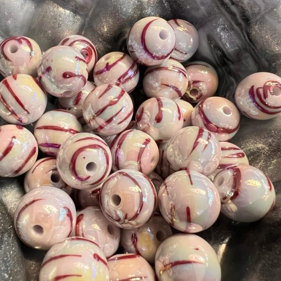 (BP235) 5 x 16mm purple swirl beads