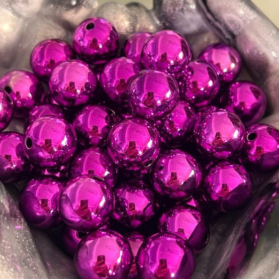 (BP238) 5 x 16mm Metallic purple beads