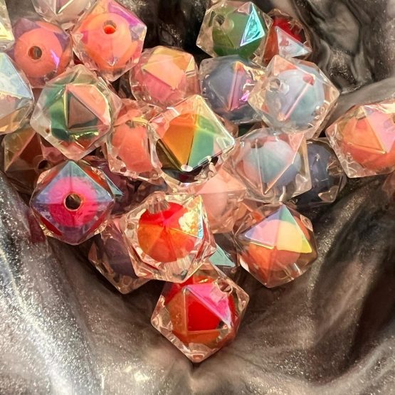 (BP250) 10 x 16mm double layer hex beads