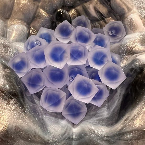 (BP268) 5 x blue double layer hex beads