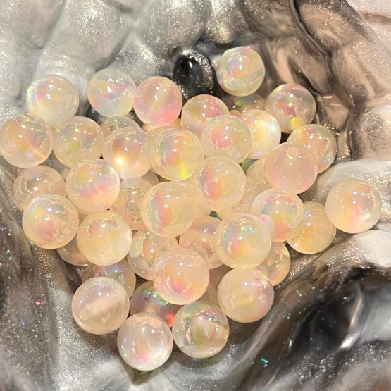 (BP269) 10 x 14mm white cats eye beads