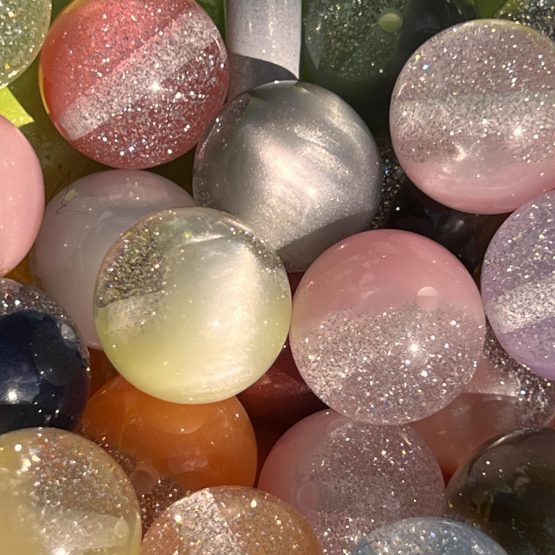 (BP29) Glitter cats eye beads