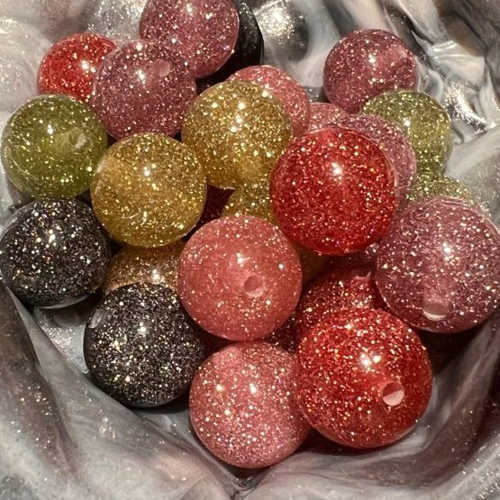 (BP305) 5 x 16mm dense glitter Beads