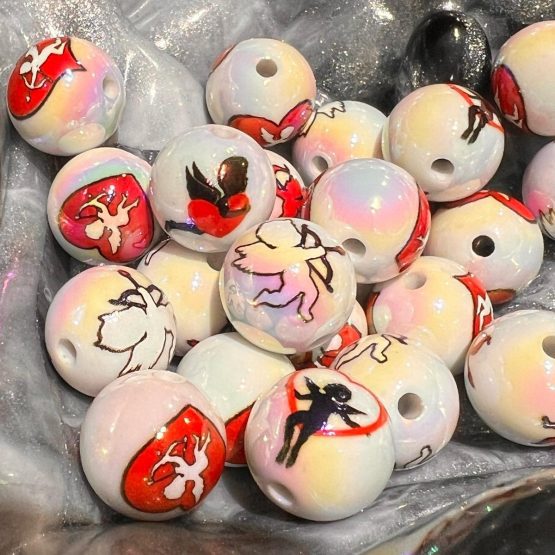 (BP314) 5 x 16mm Cupids Bow heart Beads