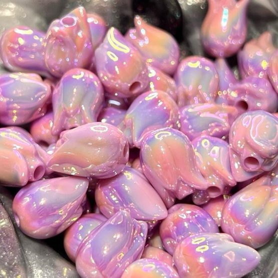 (BP320) 10 x 16mm lilac tulip Beads