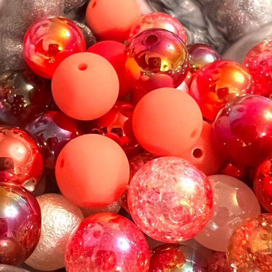 (BP327) 10 x 16mm red mix Beads