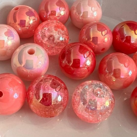 (BP330) 10 x Pink mix Beads