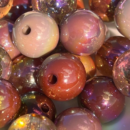(BP332) 10 x 16mm Brown mix Beads