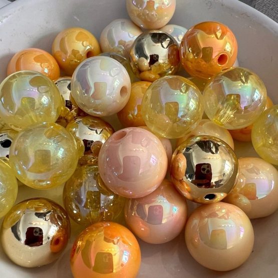 (BP333) 10 x 16mm Yellow mix Beads