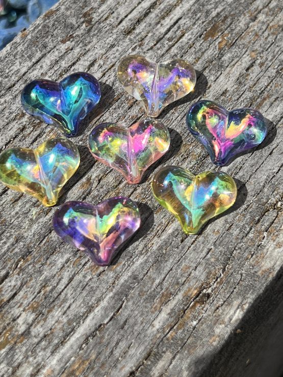 (BP348) 10 x 16mm transparent heart Beads