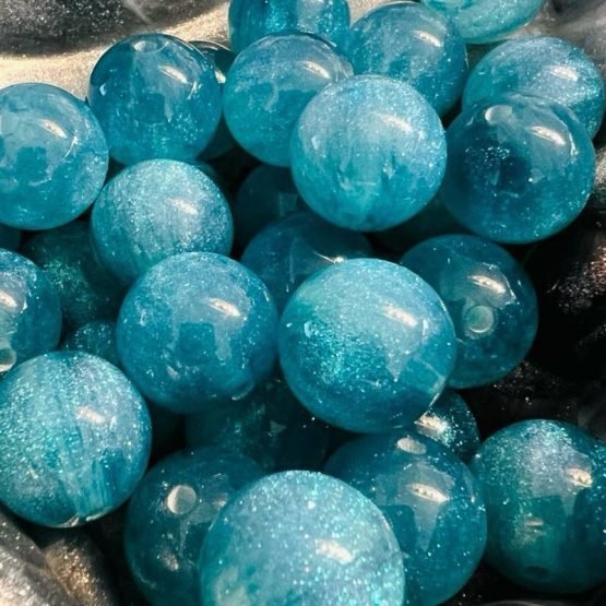 (BP356) 5 x 16mm Topaz shimmer glitter Beads