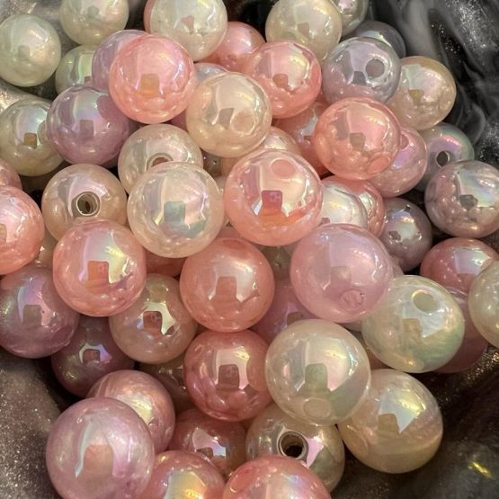 (BP359) 20 x 12mm Pastel shimmer beads