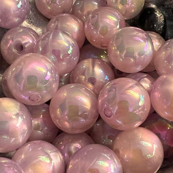 (BP361) 5 x 16mm Lilac pearly shimmer beads