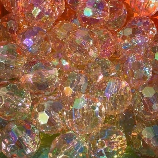 (BP371) 5 x 16mm champagne hex disco beads